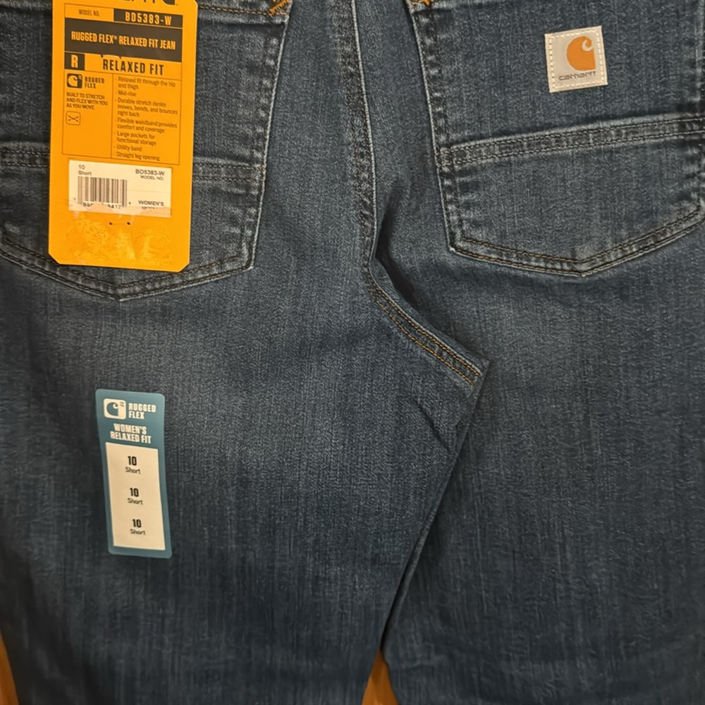 Carhartt Rugged Flex Relaxed Fit Women’s Blue Jeans size 10 Short - Picture 12 of 16